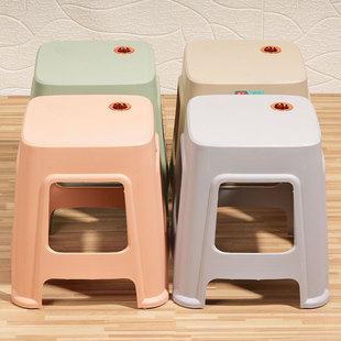 Plastic Low Stool Children's Household Thickened Small Stool Bathroom Non-slip Bath Stool Shoe Changing Stool Gift Stackable Square Stool