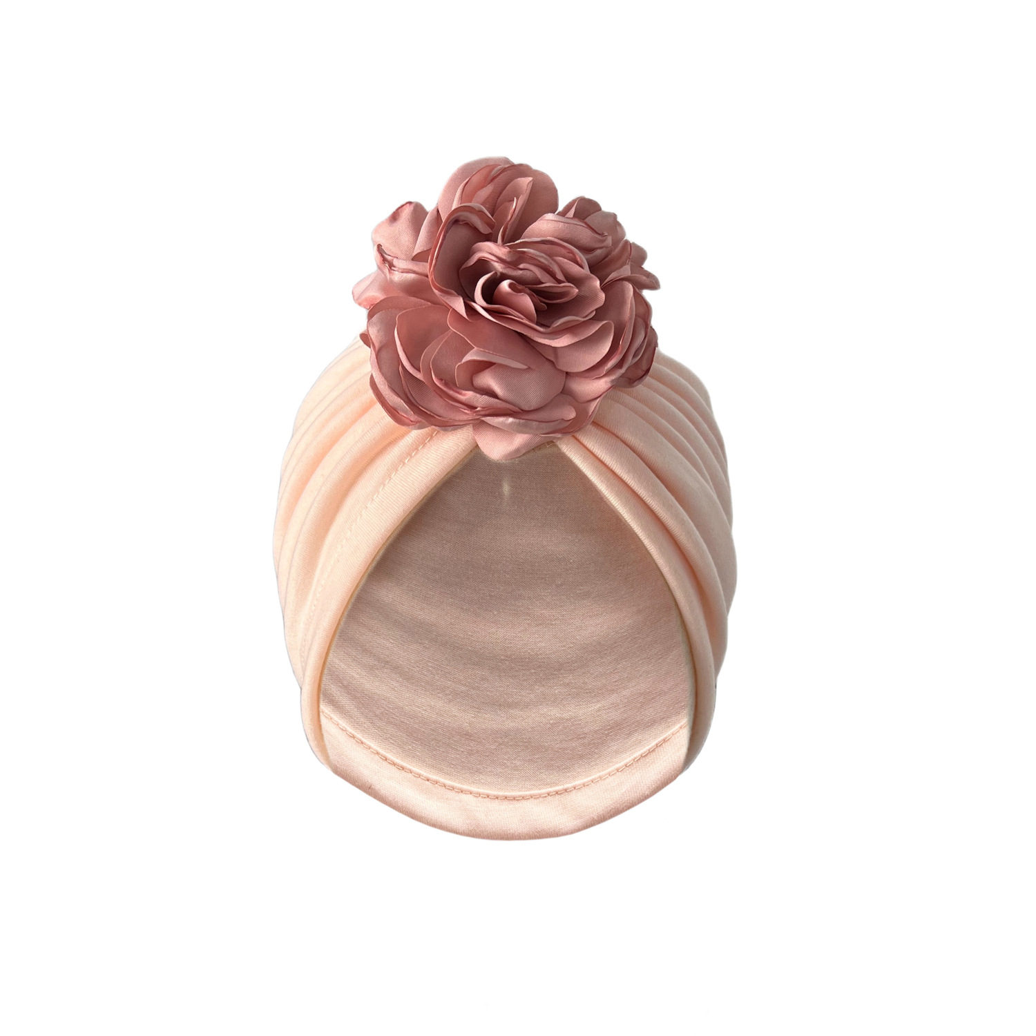 Cappello musulmano Fiore bandana moda copricapo decorazione colore solido cappello elastico cappello chignon donne tutti abbinati_voghion.com