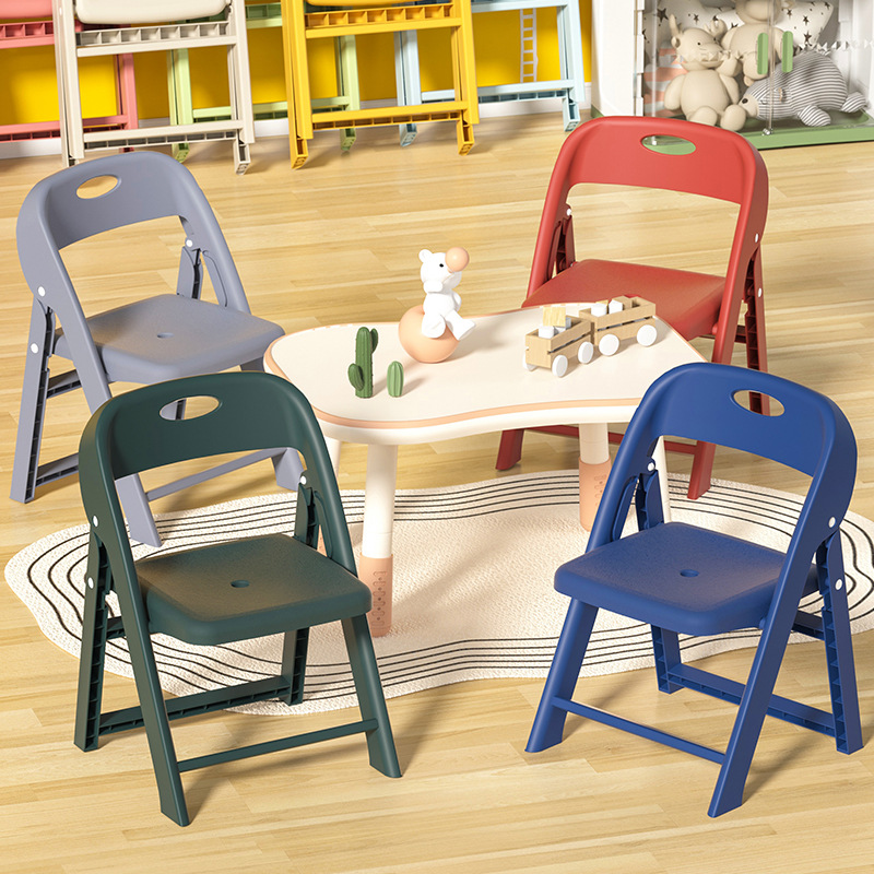 Silla plegable de plástico grueso para adultos silla de respaldo antideslizante para niños silla de estudio para bebés silla de picnic al aire libre