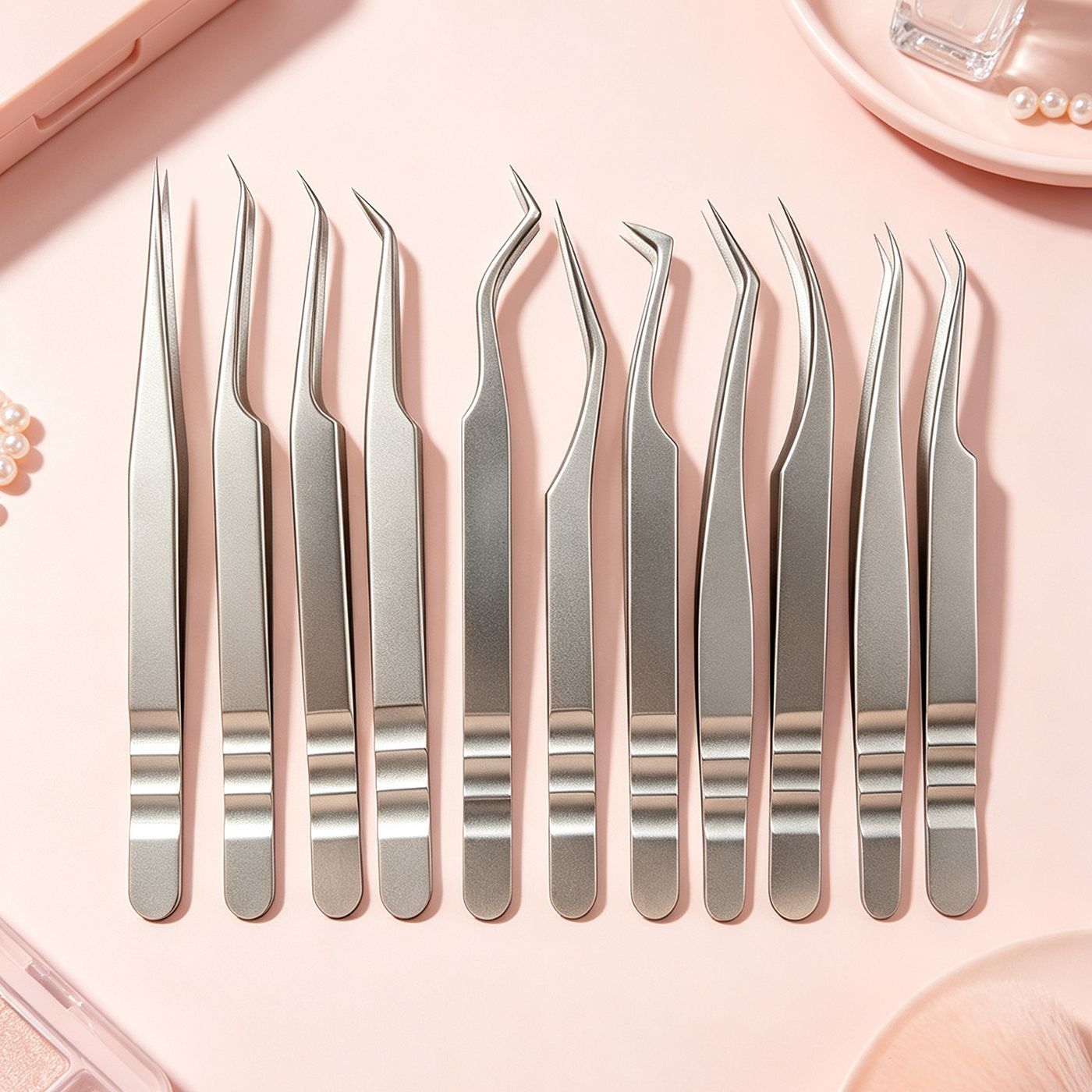Ukrainian-Style Tweezers for Eyelash Technicians, False Eyelash Extension Tweezers, Gold Feather Clip, Dolphin Clip, Peacock Clip