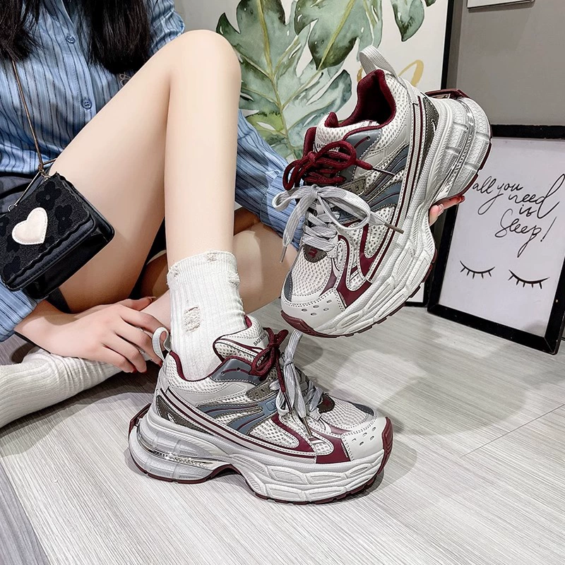 High two-color universal shoelaces platform, breathable shoes, for teenagers
