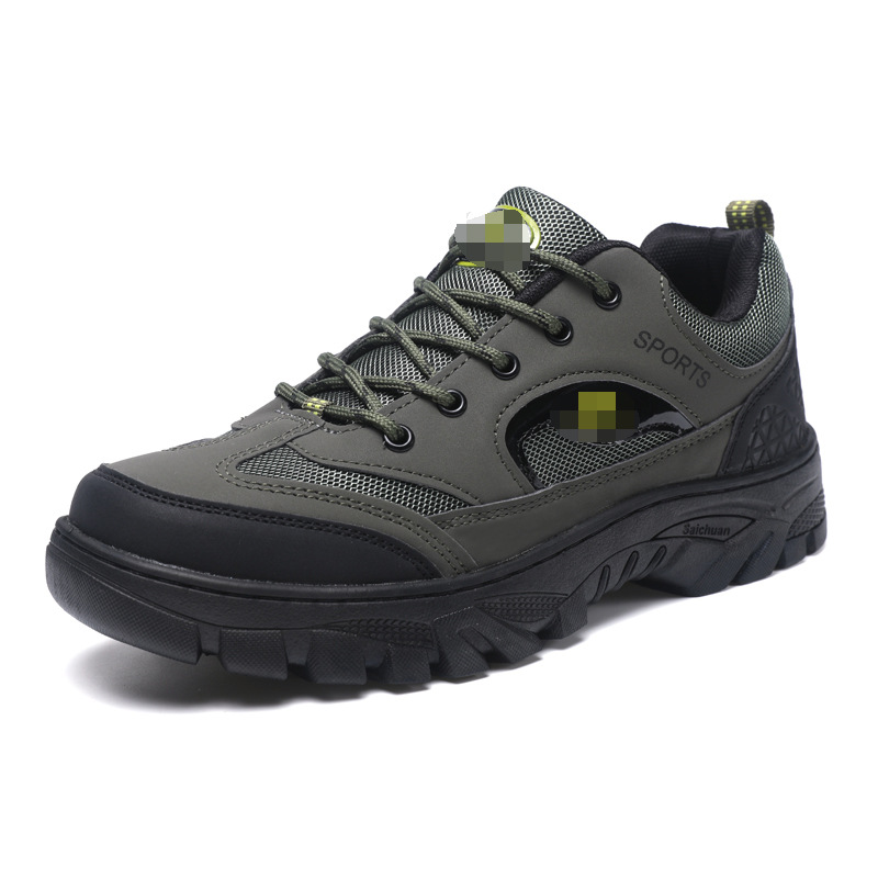Work Shoes, Comfortable and Lightweight, Lace-Up Men's Shoes, Hiking Shoes, Breathable, All-Season Style, Trendy Men's Casual Shoes Wholesale