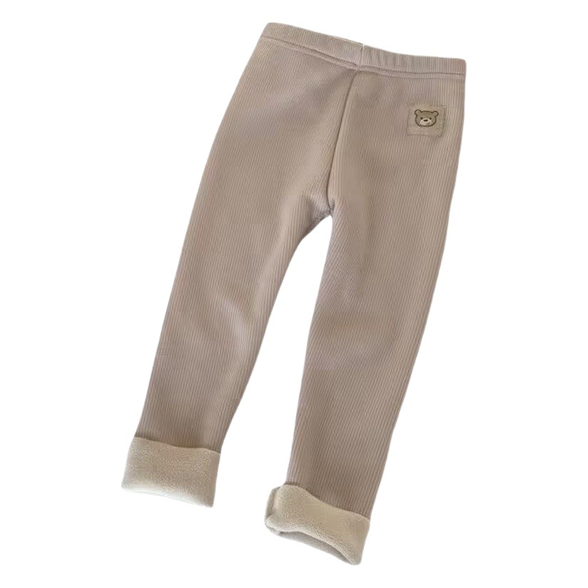 Otoño e Invierno nuevos niños de una sola pieza de terciopelo polainas niños y niñas bebé más terciopelo cálido de dibujos animados estiramiento lápiz Pantalones