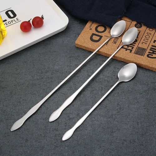 Stainless steel gourd spoon with long handle mixing spoon seasoning spoon deep jar honey spoon bar spoon wholesale