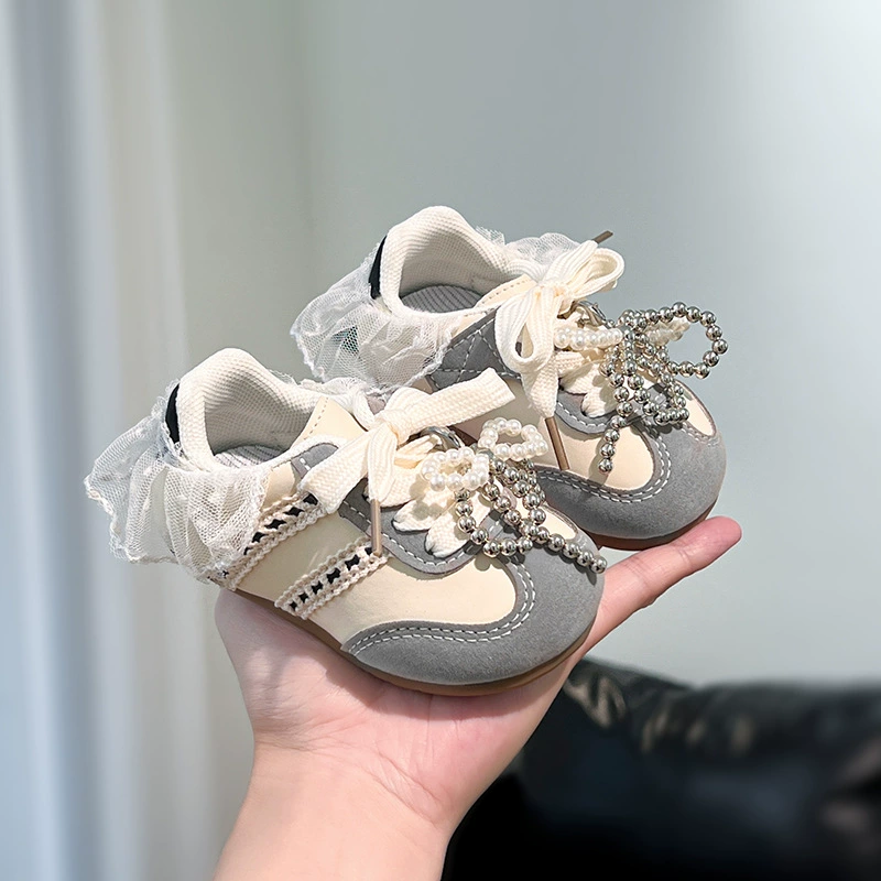 Детская обувь для девочек 0-3 лет, лето-осень 2025, новые детские моральные тренировочные туфли, туфли принцессы для девочек, детские спортивные туфли