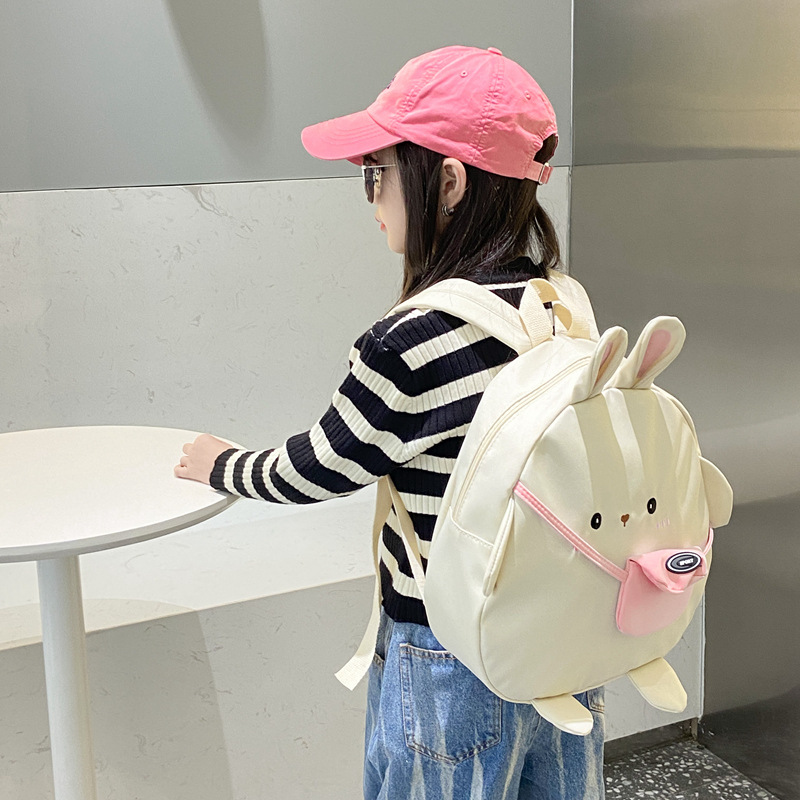 Kindergarten niños y niñas mochila lindo bebé escuela mochila de lona dibujos animados conejito niños mochila ligera