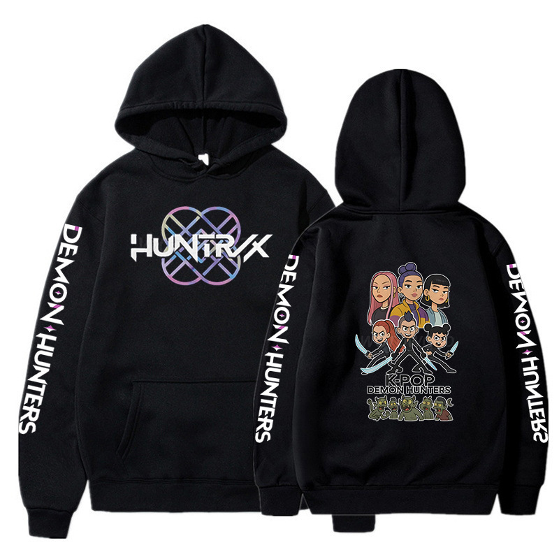 Amazon Demon Hunters KPop Demon Hunters カジュアル フリース スウェットシャツ 秋冬 ルーズ パーカー 男女兼用|undefined