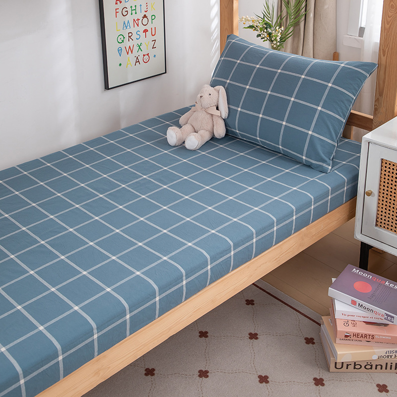 Sombrilla de cama de algodón de verano pieza individual 100 algodón dormitorio de estudiantes cubierta protectora de colchón todo incluido cubierta de cama individual 3