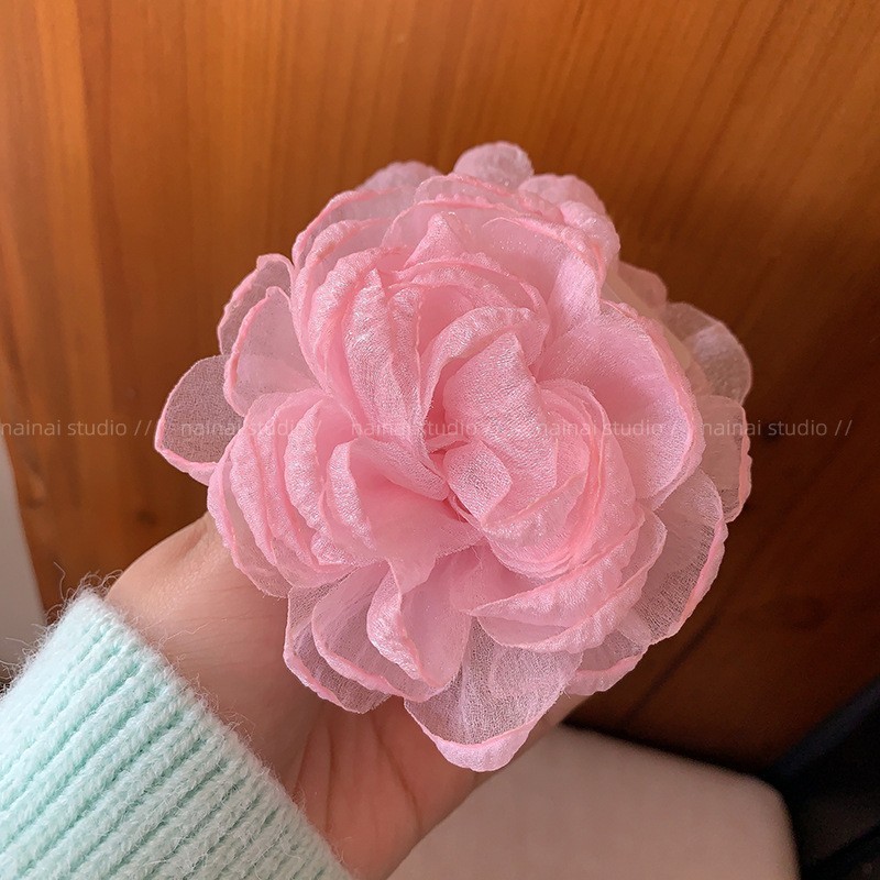 立体玫瑰花大号抓夹花朵头饰新款后脑勺鲨鱼夹发夹盘发头花发饰女|undefined