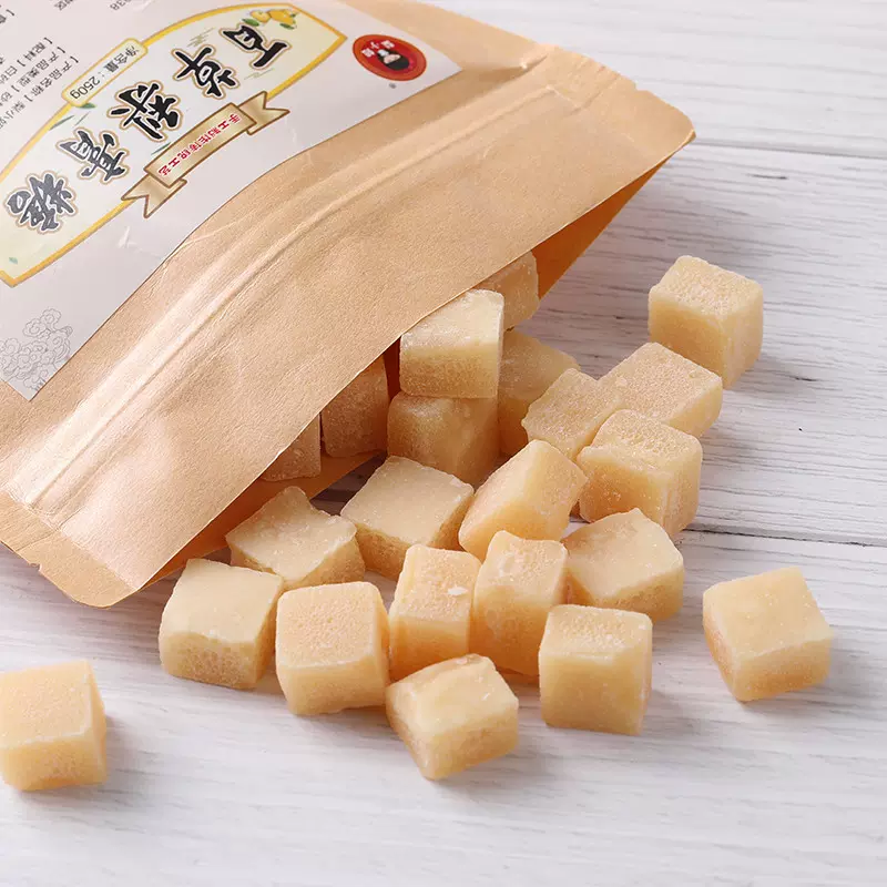 梨小妞手工敲块250克梨膏糖批发手工熬制250g散装纸袋包装薄荷味
