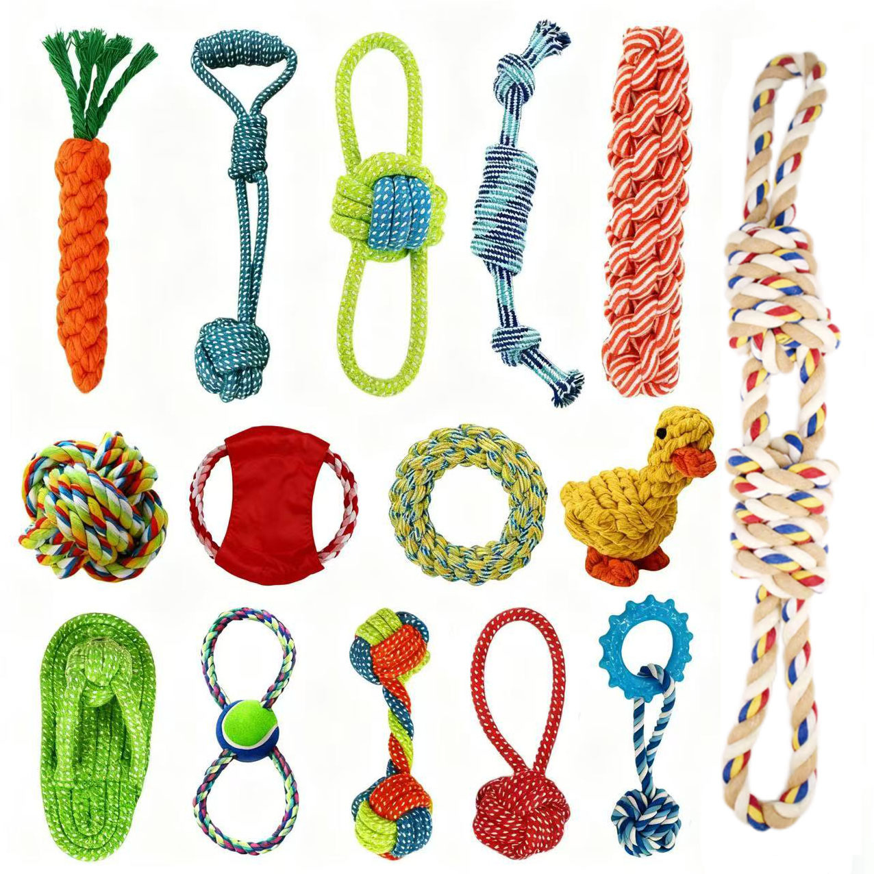 Juguetes para perros, dientes molares resistentes a la mordida, cuerda de nudos TPR, juguetes para mascotas, juguetes para cachorros de peluche, juguetes para perros