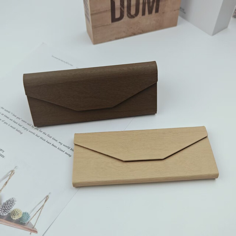 Folding Creative Wallet Glasses Case Wholesale Fashion Portable Wood Grain Cross Pattern Sunglasses Glasses Case Folding Creative Wallet Glasses Case Wholesale Fashion Portable Wood Grain Cross Pattern Sunglasses Glasses Case