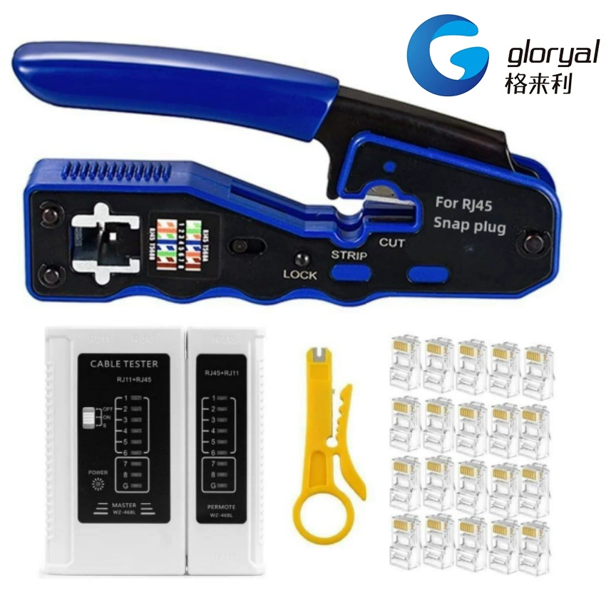 Бытовой набор клещей для сетевого кабеля, тест для обжима сети, изготовление кристаллической головки, ручные плоскогубцы, комбинированная коробка для инструментов