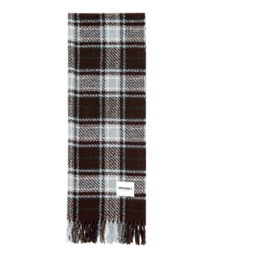 Nouvelle écharpe à carreaux haut de gamme pour femme, édition coréenne, col épais, châle tricoté polyvalent_voghion.com