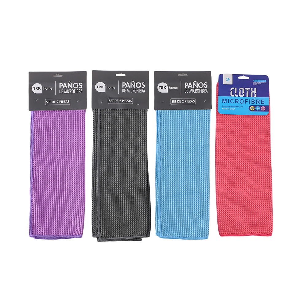 Cross-Border Microfiber Waffle Cloth Kitchen Dishwashing Towel Rice Grain Cloth Housekeeping Cleaning Towel