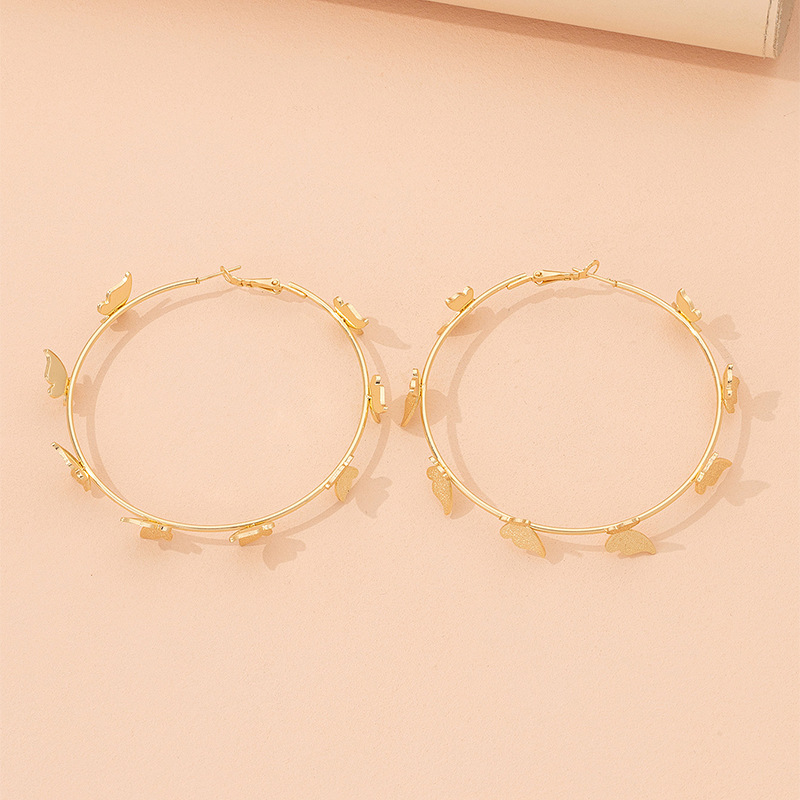 Fashion Butterfly Alloy Plating Hoop Earrings display picture 4