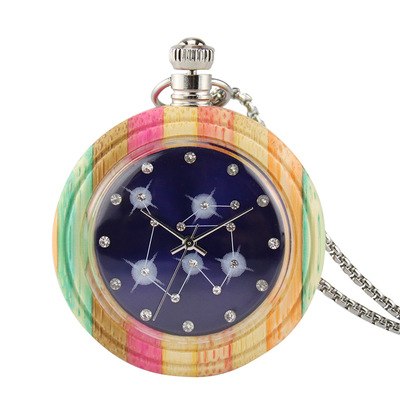 new pattern quartz Watch lady fashion Wooden table circular Necklace quartz Watch wooden  Watch One piece On behalf of