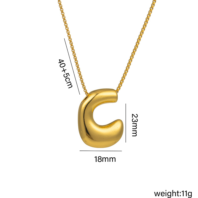 Copper 18K Gold Plated Basic Plating Letter Pendant Necklace display picture 4