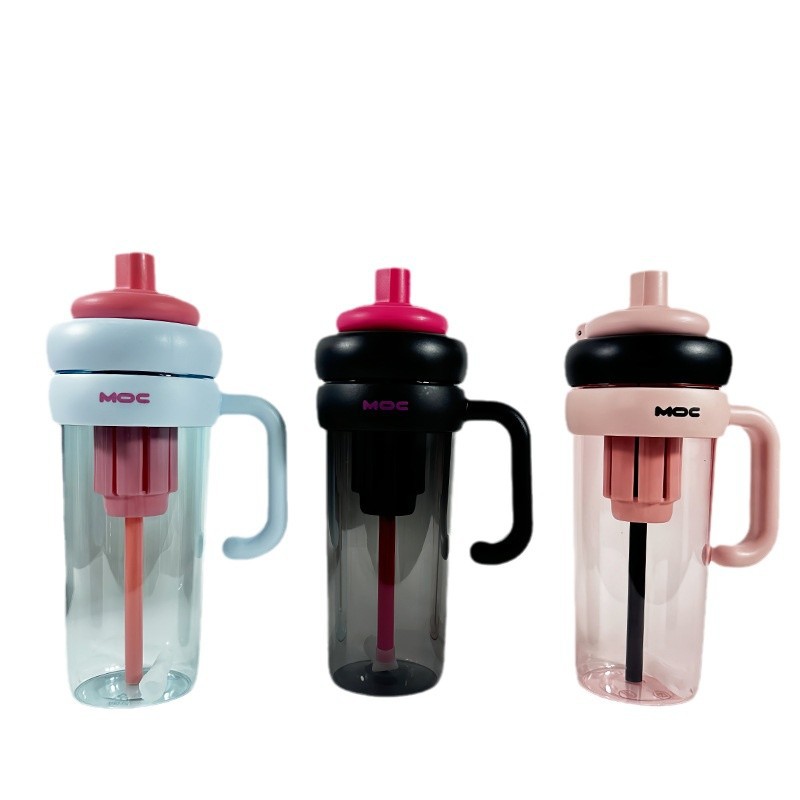 2025 Big Mac Ice Pa simple estudiante mujer de gran capacidad taza de agua de alto valor con fugas de té taza de pajita portátil