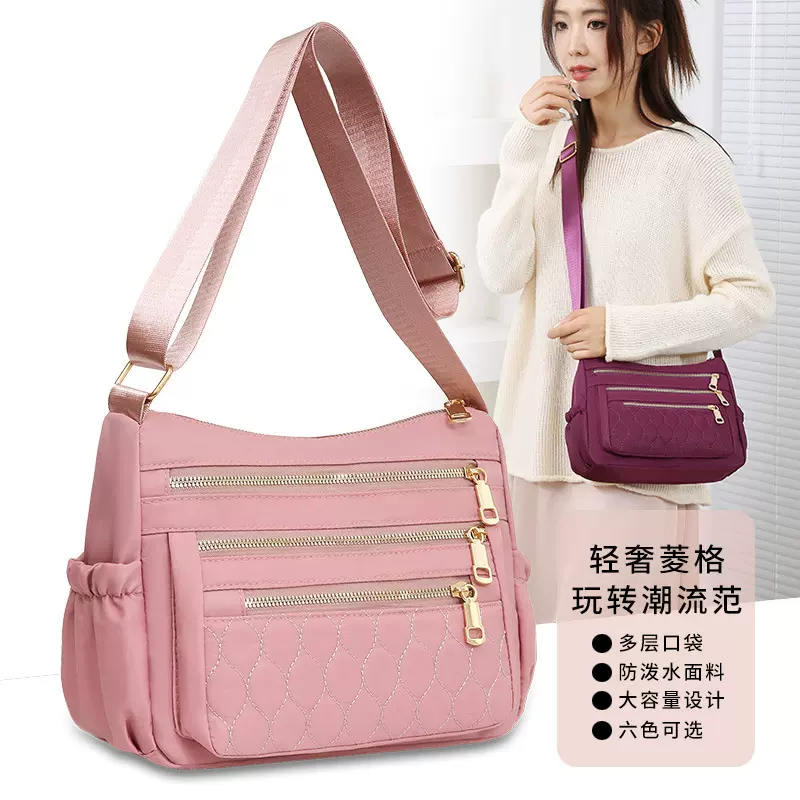 跨境款中年女士单肩包多层大容量外出斜挎妈妈包时尚百搭外贸女包