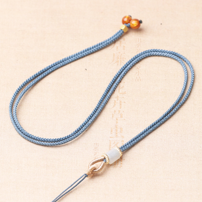 Jade pendant lanyard with beeswax gold hetian jade neck rope soft and comfortable men's and women's necklace rope wholesale