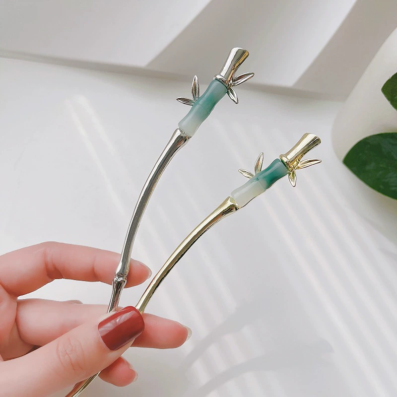 Новый китайский стиль бамбуковая металлическая шпилька для волос женская классная головная уборка Cheongsam Hanfu высококачественный диск для волос антикварная бамбуковая шпилька