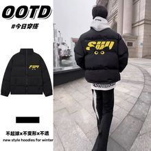 棉服男女秋冬韩版情侣潮流加厚ins潮牌棉衣卡通印花学生外套棉袄