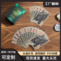 現物透明トランプ水晶トランプ透明PVCカラー印刷トランプ工場はアイデア水晶龍虎牌を供給している