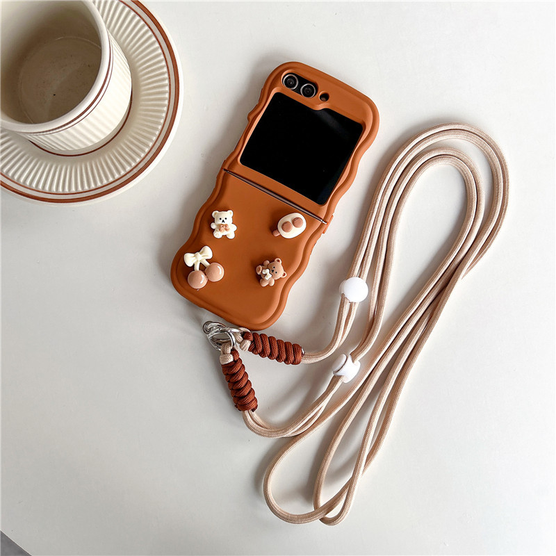 Three-dimensional doll cartoon for Samsung zflip 5 fold folding screen phone case Samsung Galaxy ZFLIP4 Japan and South Korea_voghion.com
