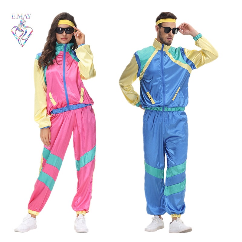 Halloween 70 s European and American retro hip hop rock music couple costume stage costume