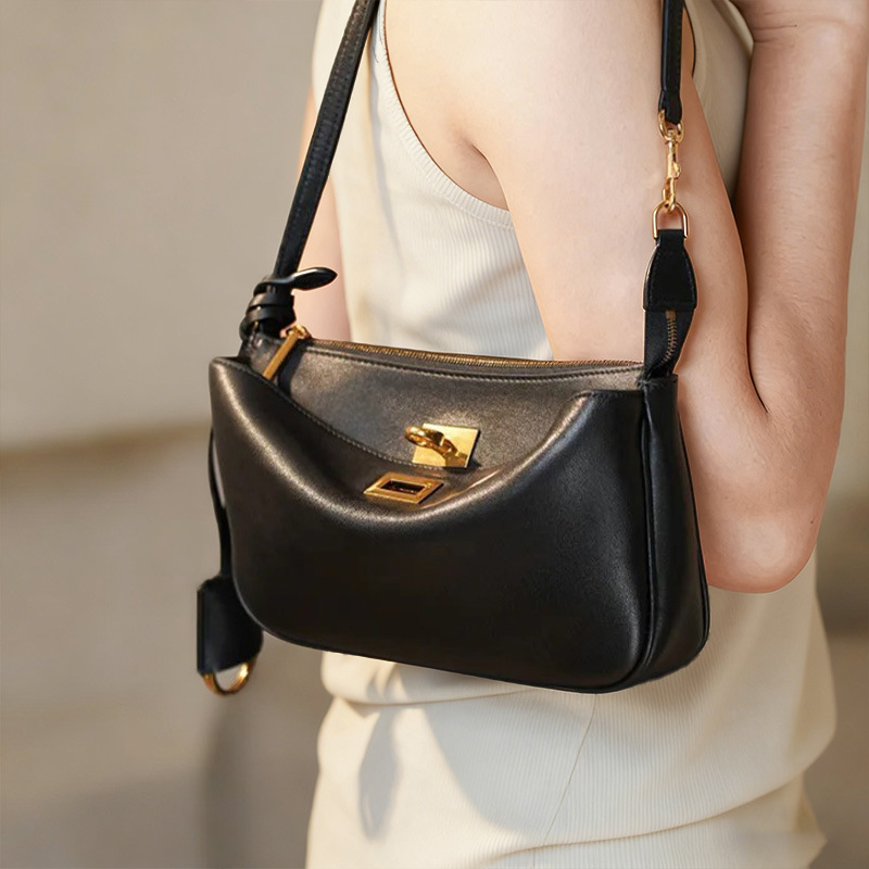 Premium Top Grain Cowhide Leather Underarm Bag For Women Rodeo Shoulder Mahjong Bag Luxury Genuine Leather Commuter Handbag - Thumbnail 3
