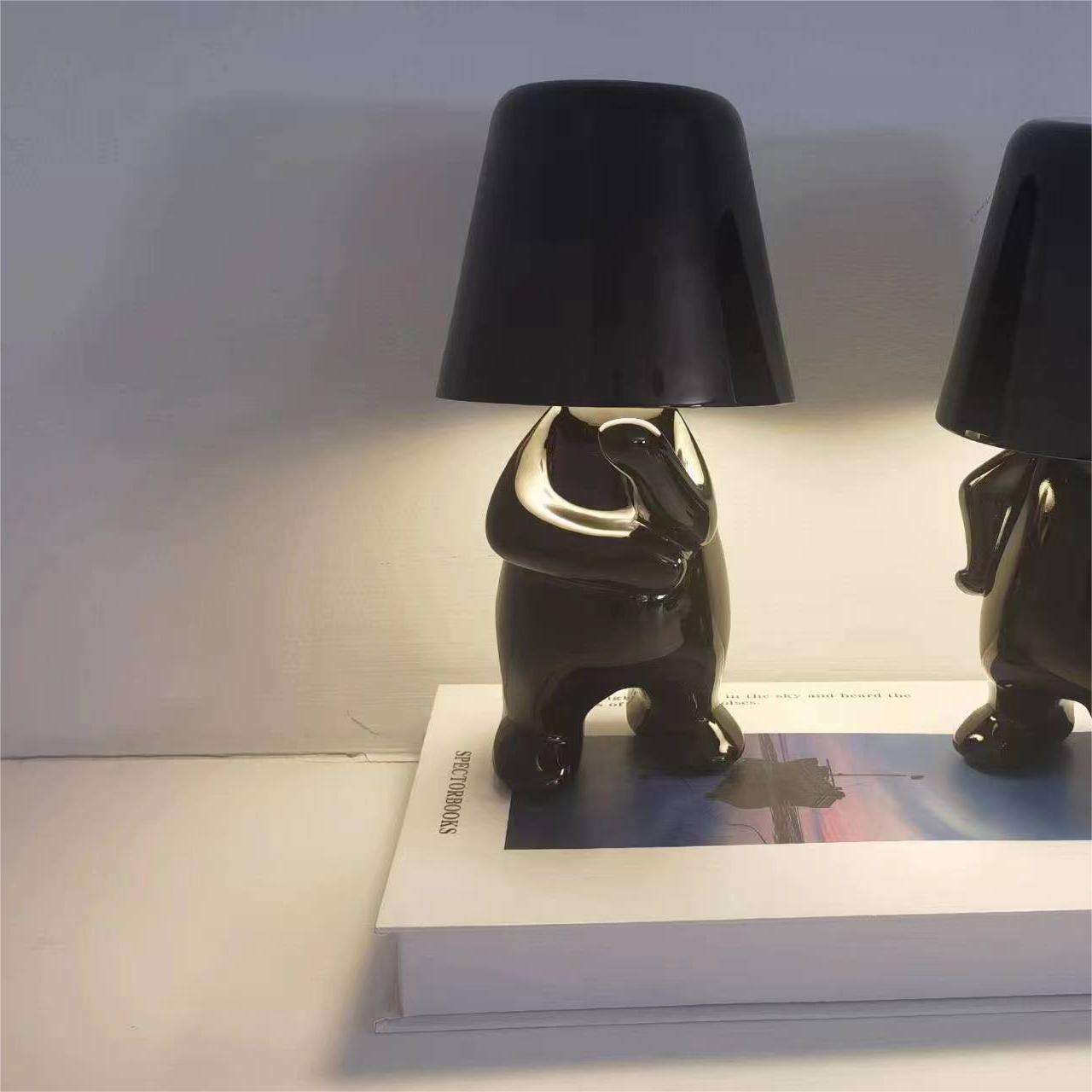 Fábrica transfronteriza Hermanos de oro lámpara de mesa decoración noche luz lámpara pensador