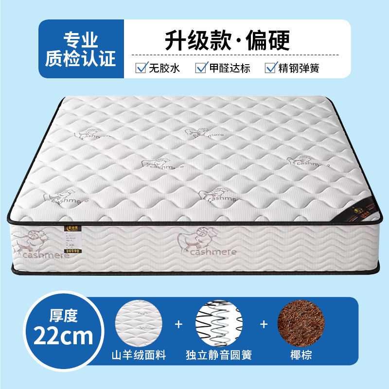 席梦思床垫家用卧室独立弹簧乳胶软垫20cm厚1.5米租房专用硬椰棕|undefined