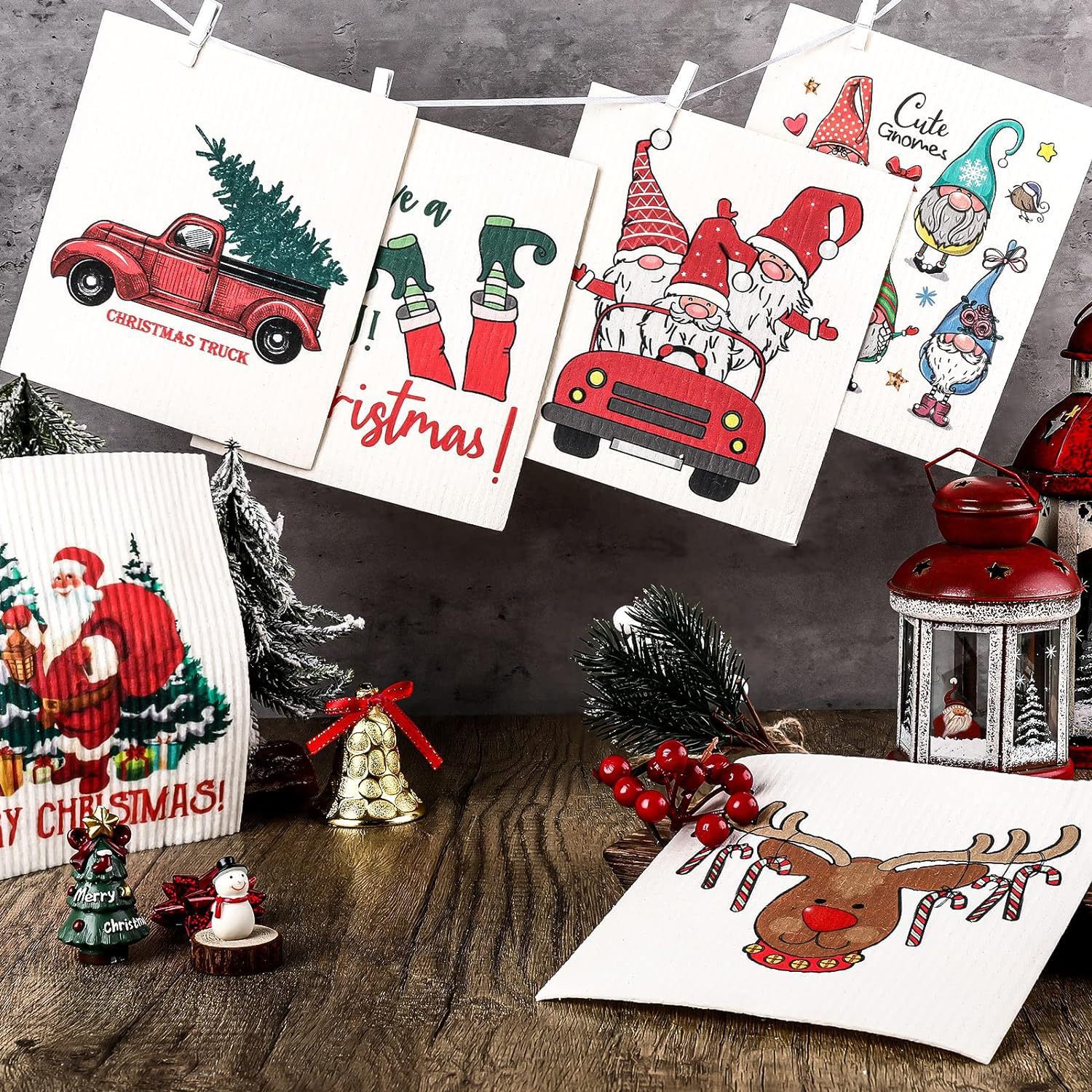 Toallas suecas alemanas dm toallas absorbentes de agua sin aceite eco pulpa de algodón impresa toallas de cocina