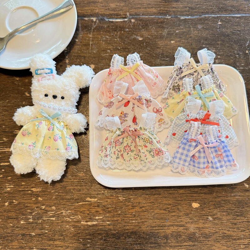 10cm Doll Clothes Floral Suspender Dress Wholesale Cotton Doll Plush Floral Dress Kitty Doll Clothes Floral Dress 10cm Doll Clothes Floral Suspender Dress Wholesale Cotton Doll Plush Floral Dress Kitty Doll Clothes Floral Dress