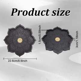 木质莲花托盘香插钥匙珠宝首饰宝石桌面精油水晶收纳盘香插