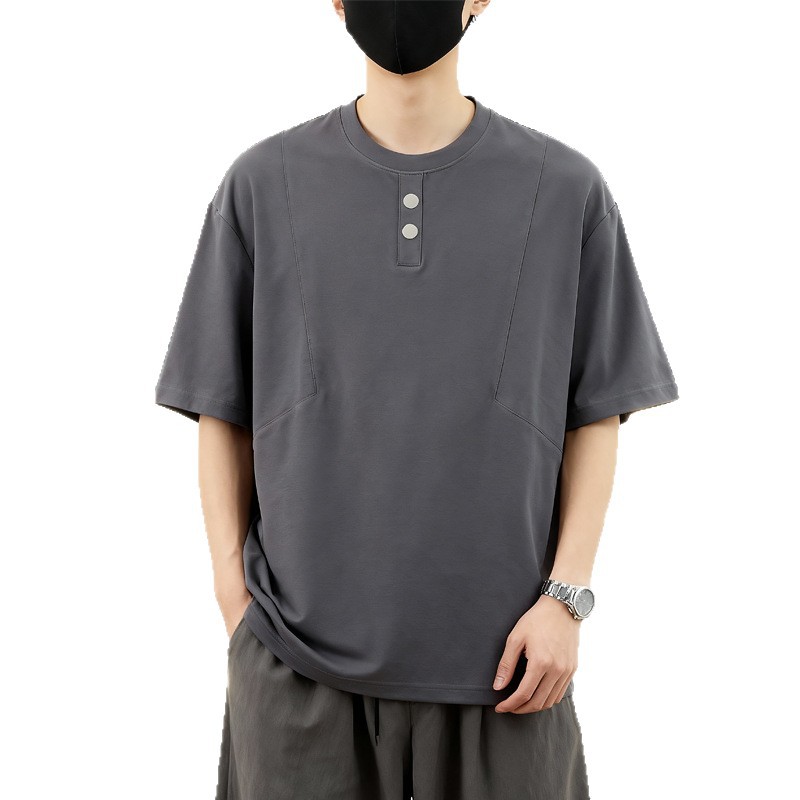 Transfronterizo hombre camiseta de cuello redondo de manga corta verano 2026 delgada camiseta de moda suelta hombre camiseta de cuello redondo de media manga image 6