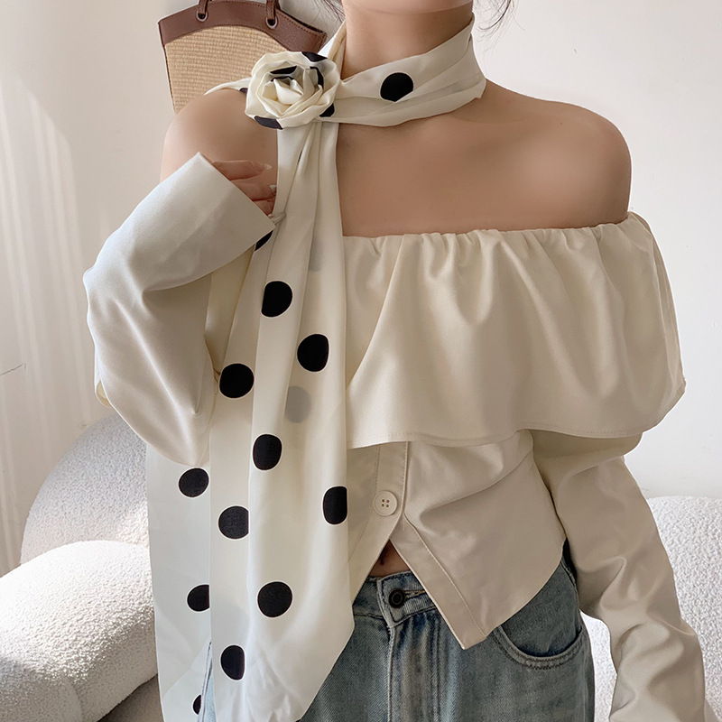 Bufandas de seda de alta calidad primavera nueva delgada ropa coreana accesorios multifuncional bufandas de rosa bufandas cinturón