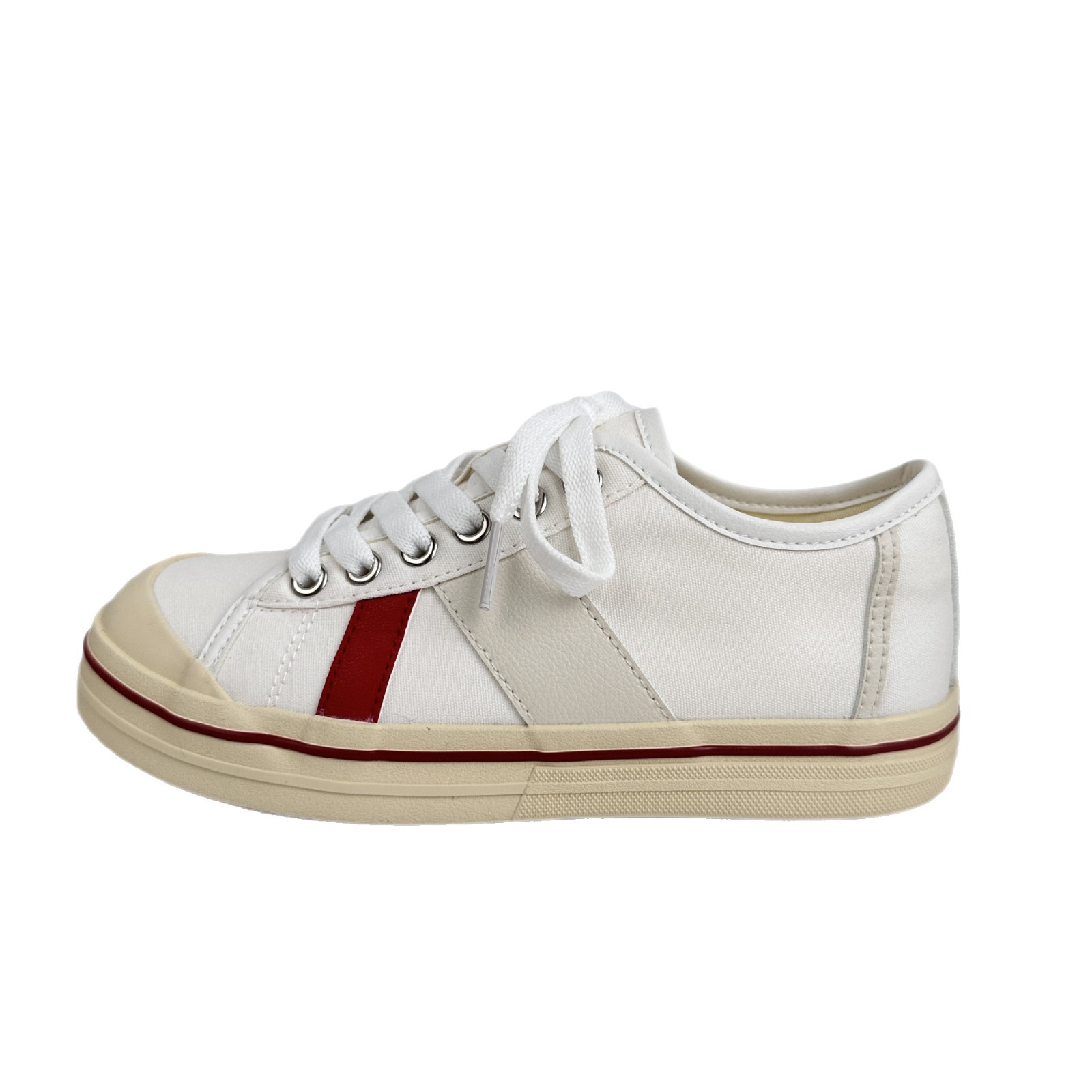 Zapatos casuales de onda lejana para mujer 2025 nuevos zapatos blancos zapatos de mujer de verano zapatos de lona zapatos de plataforma de color de contraste de todo fósforo