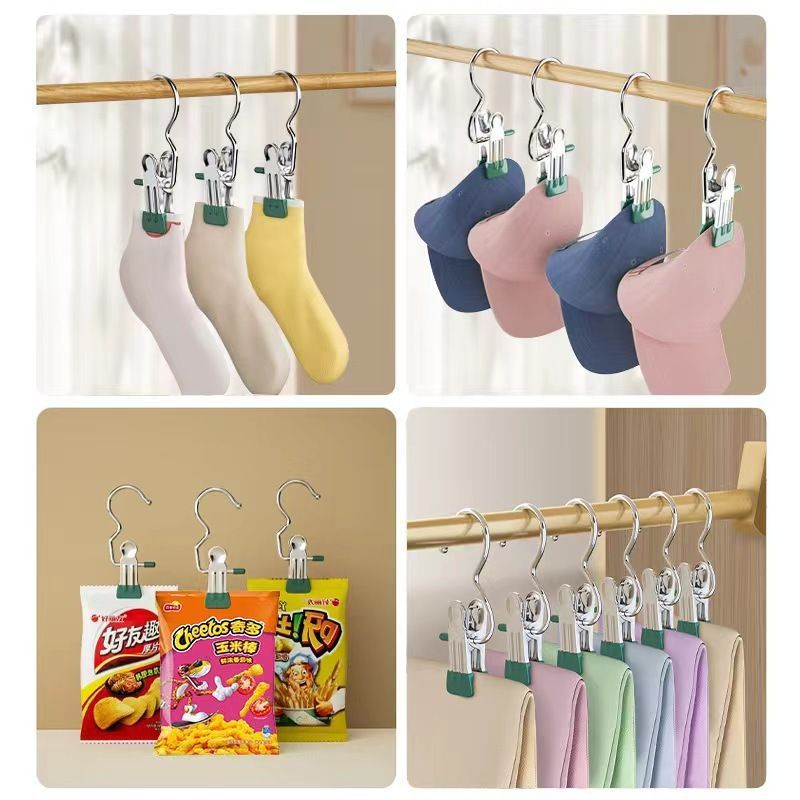 Travel Pants Clip Multifunctional Stainless Steel Clothespin Seamless Hat Shorts Fabric Socks Home Hook Drying