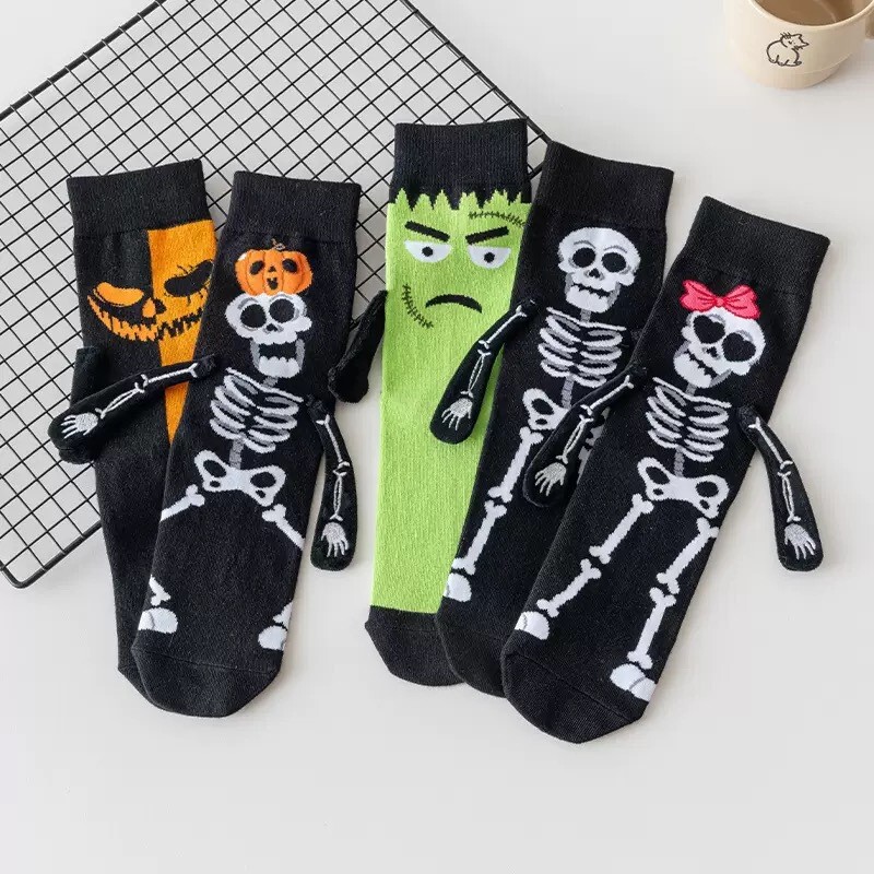 欧米のins風の中で筒のカボチャの靴下のハロウィンのアイデアは手をつないで靴下をつないでかわいいです。|undefined