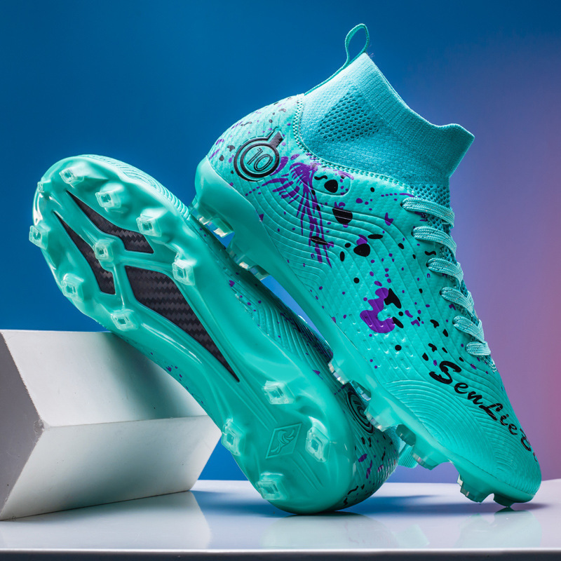 Zapatos de fútbol de alto nivel transfronterizos para niños y niñas, zapatos de entrenamiento para adultos, TF, zapatos de entrenamiento de clavos transpirables, zapatos deportivos profesionales antideslizantes