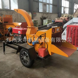 大型木材粉碎设备生产线树枝竹子切片碎枝机柴油园林粉碎机