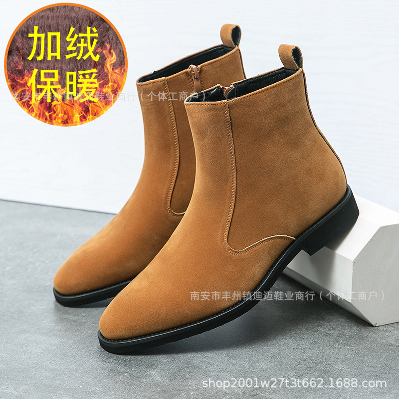 Nuevo otoño y invierno transfronterizos de hombre botas de cuero anti-chelsea británicas casuales de alta moda europeas y americanas botas de cuero con cremallera para hombre image 10
