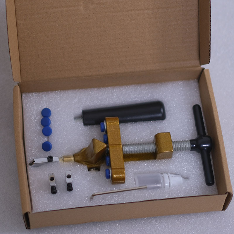 黑色圆形手柄玻璃刀瓷砖切割注油式二合一玻璃开界器一体注油升级