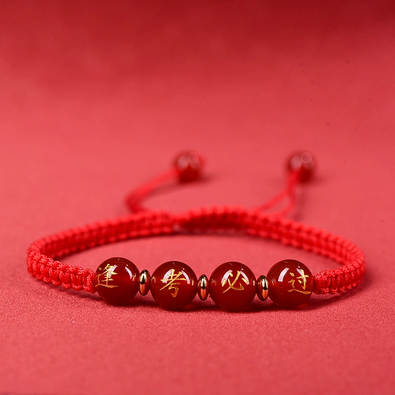 Органический оникс красная верёвочная bracelet, оптовая продажа