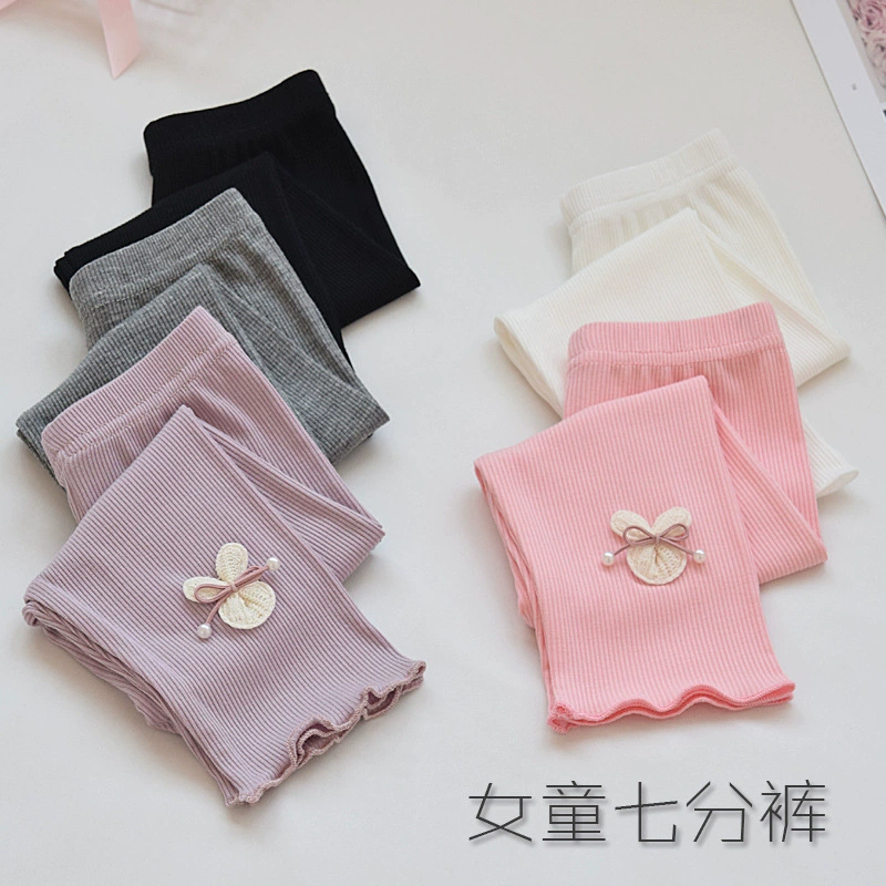 Girls' Summer Leggings Thin Ribbed Safe Shorts, Lightweight, Sizes 90–140 cm
