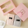 Cotton Double Towel Gift Box Pink + Light Gray