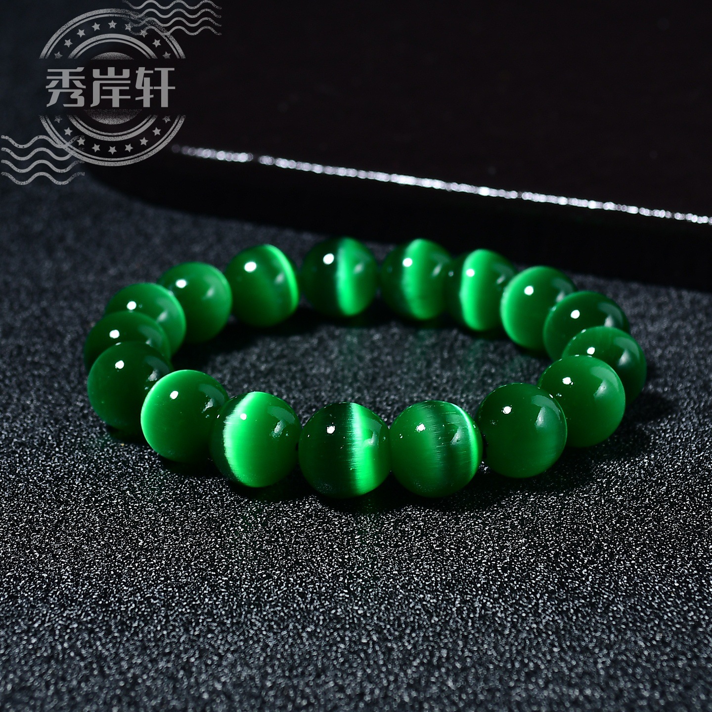 wholesale hot jasper opal single ring bracelet women‘s green glass opal round beads bracelet high sense ornament