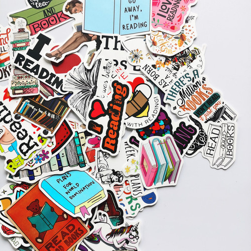 50 pieces of reading cartoon series book colorful cute personalized sticker notebooks skateboard fridge phone stickers